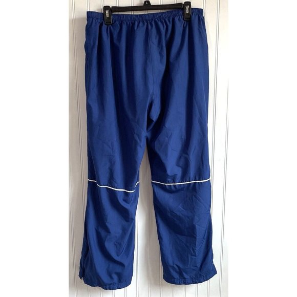 Nike Womens Large Blue Track Jogging Pants Reflective Pockets Elastic Waist - Picture 2 of 8
